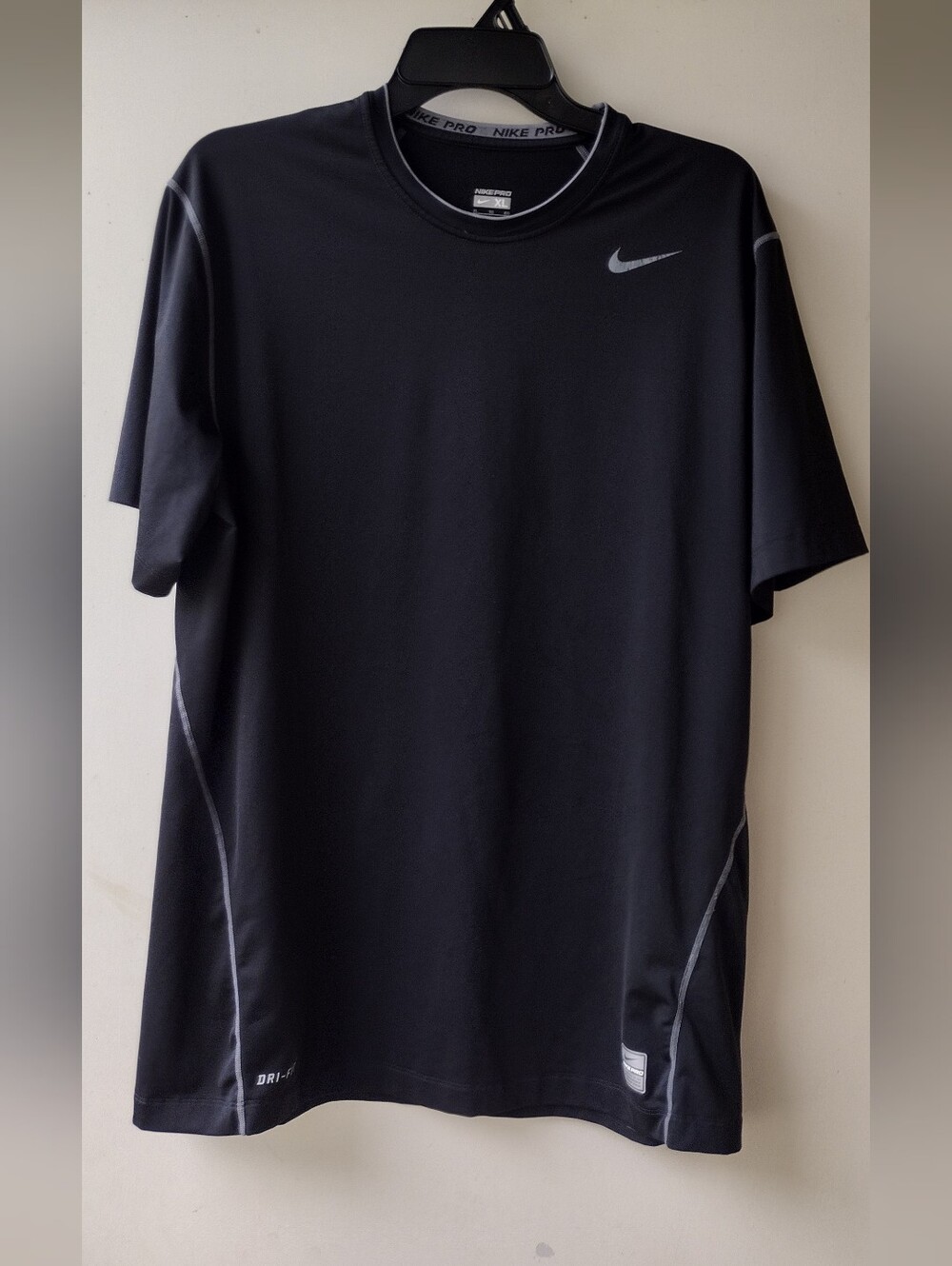 Nike Pro T-Shirt Men XL Black Dri-Fit Athletic Cool Fitted Gym Training Running